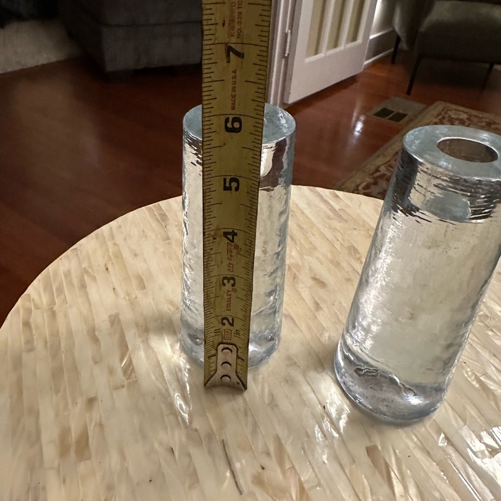 Modern Glass Candlesticks - Picture 2 of 2